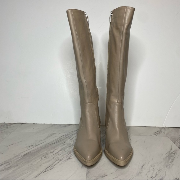 Aquatalia Pointed Toe Leather Tall Boot 7 1/2 - Picture 2 of 16